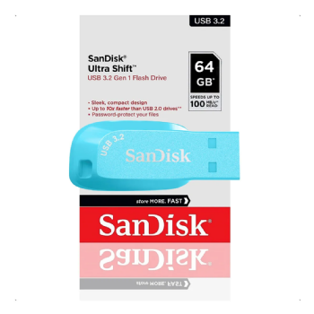 PEN DRIVE 64GB USB 3.2 ULTRA SHIFT SANDISK - AZUL
