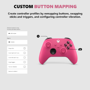 CONTROLE SEM FIO XBOX - DEEP PINK