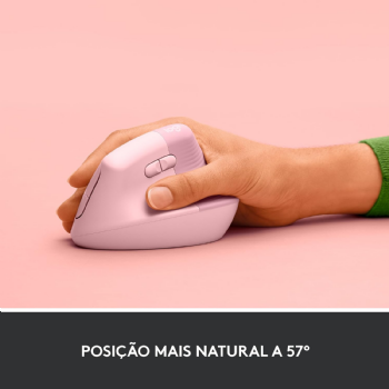 MOUSE S/ FIO LOGITECH LIFT, 4000 DPI, 6 BOTOES, BLUETOOTH, ERGONOMICO, USB, ROSA