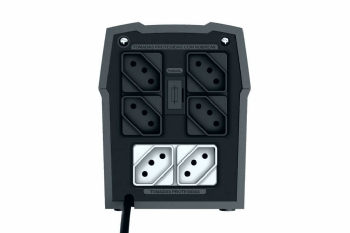 NOBREAK UPS MINI 600VA, SAIDA 115V, 6T 10A, 1BS 12V 5AH - TS SHARA