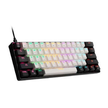 TECLADO MECANICO GAMER GAMDIAS AURA GK2, RGB SWITCH BLUE LAYOUT 60% -PRETO/BRANCO