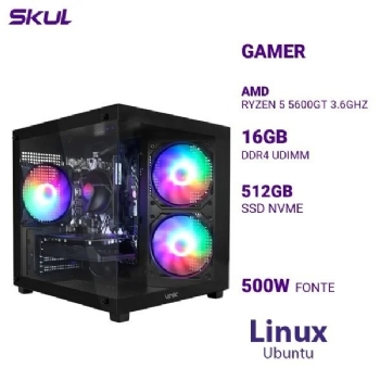 DESKTOP 5000 RYZEN 5 5600GT 3.6GHZ MEM 16GB (2X8) DDR4 SSD 512GB NVME FONTE500W LINUX UBUNTU