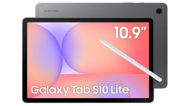 Tablet Samsung Galaxy Tab S10 Lite cinza com tela de 10,9 polegadas e caneta S Pen