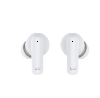 Par de fones intra-auriculares Geonav Stylebeats brancos, fora do estojo, com haste curta