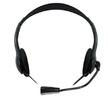 Headset Multilaser PH002 preto visto de frente, com arco acolchoado e conchas ajustáveis